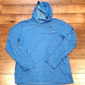 Nike Dri-fit Heathered Royal Long Sleeve Hoodie